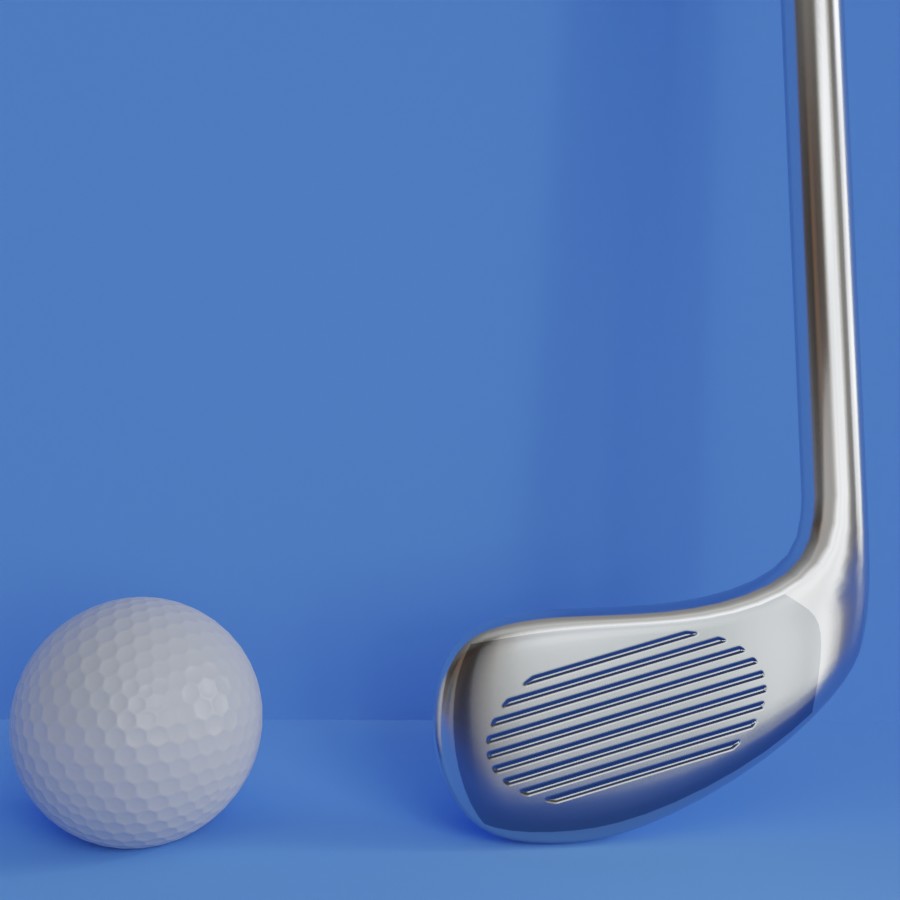 Golf Club and Golf ball 3d model preview image 4